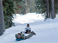 Helmets can significantly reduce the risk of a head injury from sledding (photo by Adam Baker)