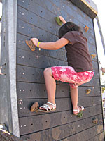 Honing skills on the endless climbing wall