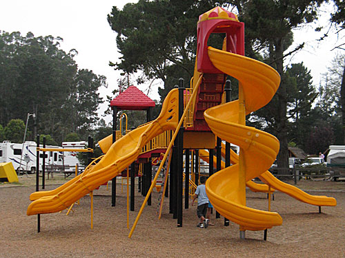 The awesome playground at the Santa Cruz KOA