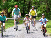 Family camping - mountain biking