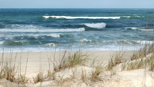 Winter beach camping at False Cape State Park