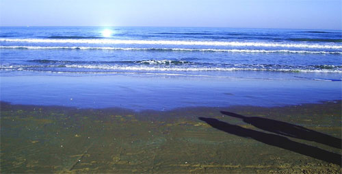 Winter beach camping on Padre Island