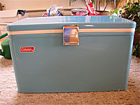 Vintage metal Coleman ice chest