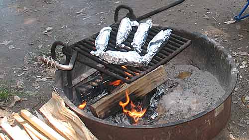 Corn on the cob is easy to cook over a campfire