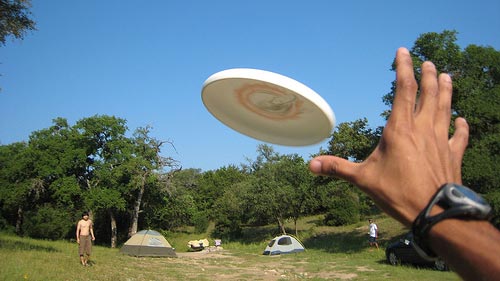 Frisbee is an easy and fun camping game