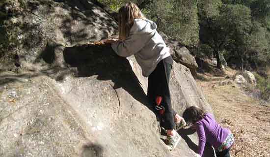 Taking the kids bouldering around the Arroyo Seco campground
