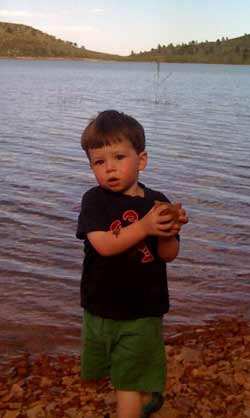 Playing in the campground by the lake