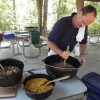 When he goes camping today, he looks more like a master chef than someone who just is searching for a quick and easy meal.